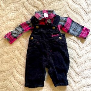 Carhartt baby girl overalls outfit - 3 months